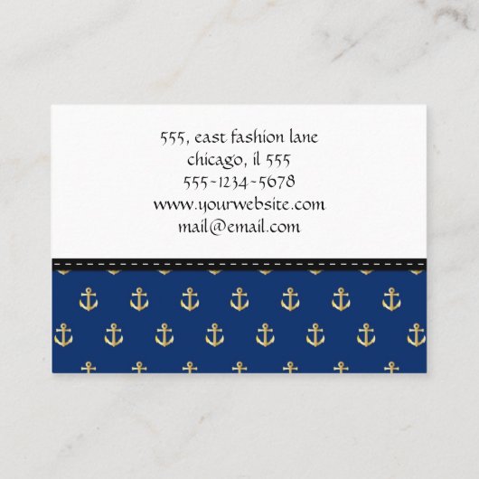 Boat Anchor, schip Anchor, kapitein boot, kapitein Visitekaartje (Achterkant)