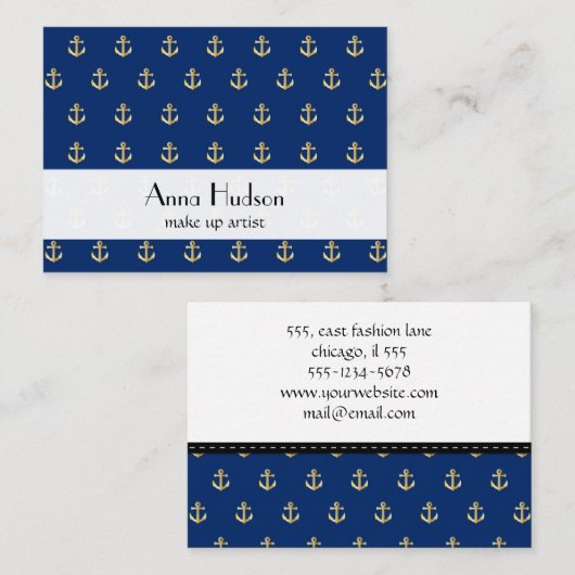 Boat Anchor, schip Anchor, kapitein boot, kapitein Visitekaartje (Voorkant / Achterkant)