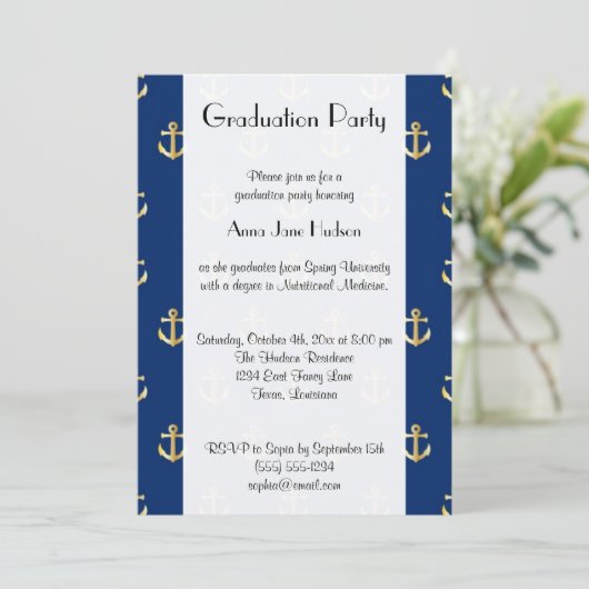 Boat Anchor, Ship Anchor, Zee Anchor, Afstuderen Kaart (Staand voorkant)