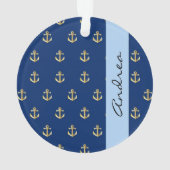 Boat Anchor, Ship Anchor, Zee Anchor, Jouw naam Ornament (achterkant)