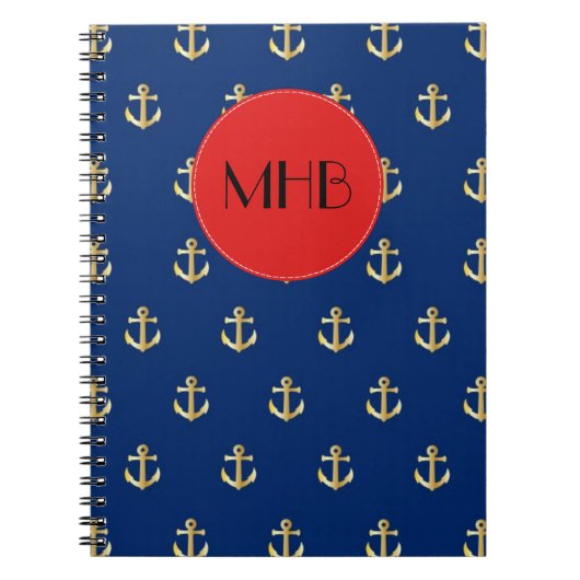 Boat Anchor, Ship Anchor, Zee Anchor, Monogram Notitieboek (Voorkant)