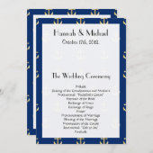 Boat Anchor, Ship Anchor, Zee Anchor, Wedding Programmakaart (Voorkant / Achterkant)