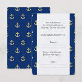 Boat Anchor, Ship Anchor, Zee Anchor, Wedding RSVP Kaartje (Voorkant / Achterkant)