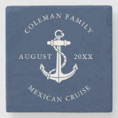 Boat Anchor Summer Cruise Swag Custom Stenen Onderzetter (Voorkant)
