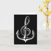Boat Anchor Treble Clef Nautical Musician Kaart (Gele Bloem)