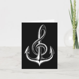 Boat Anchor Treble Clef Nautical Musician Kaart