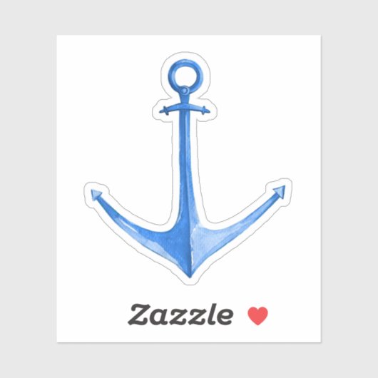 Boat AnchorRustic Blue Vinyl Sticker (Vel)