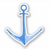 Boat AnchorRustic Blue Vinyl Sticker (Voorkant)