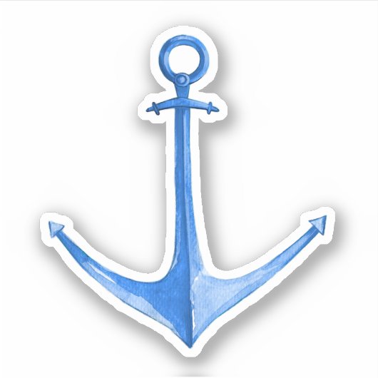 Boat AnchorRustic Blue Vinyl Sticker (Voorkant)
