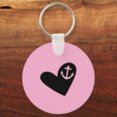 Boat and heart design on a cute pink sleutelhanger (Achterkant)
