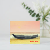 Boat and sunset, Kerala, India Briefkaart (Staand voorkant)