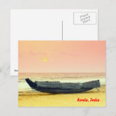 Boat and sunset, Kerala, India Briefkaart (Voorkant / Achterkant)