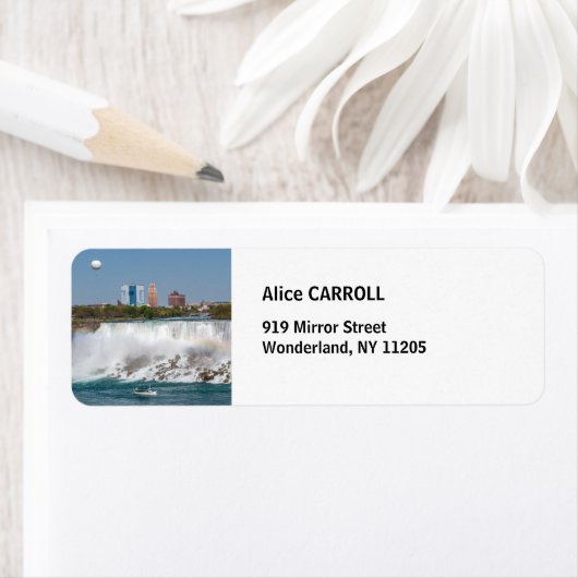 Boat & ballon bij Amerikaanse Niagara-Herfsten - O Etiket (Insitu)