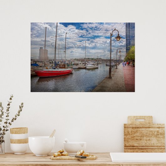 Boat - Baltimore, MD - One fine day in Baltimore Poster (Keuken)