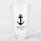 Boat Black Anchor Monogrammed Glas (Voorkant)