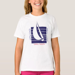 Boat Blue Square_UpDown Sydney t-shirt