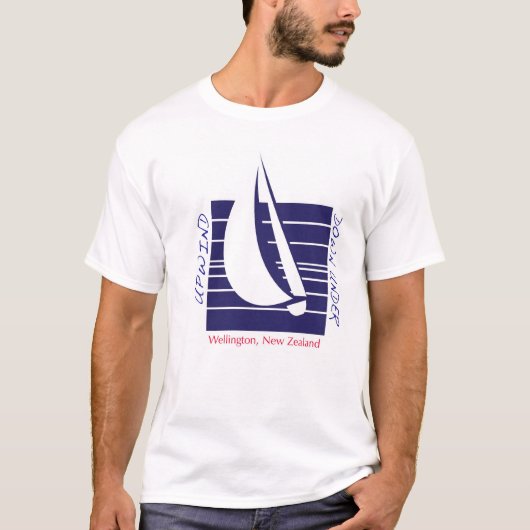 Boat Blue Square_UpDown Wellington t-shirt (Voorkant)
