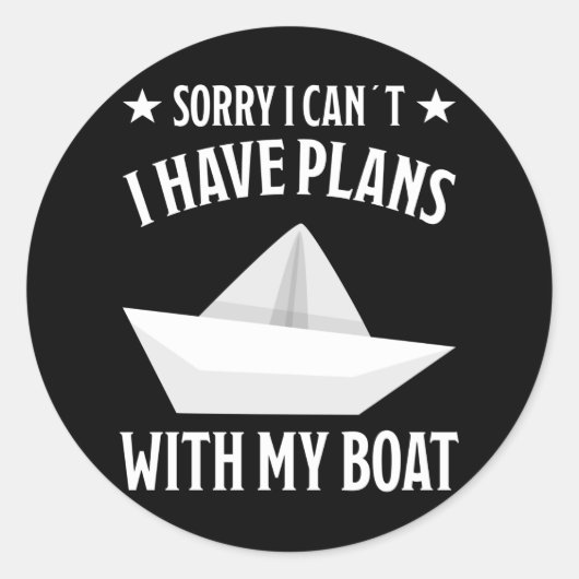 Boat Boating Funny Kapitein Design Skipper Gift Ronde Sticker (Voorkant)