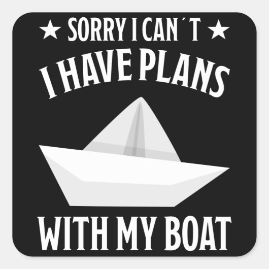 Boat Boating Funny Kapitein Design Skipper Gift Vierkante Sticker (Voorkant)