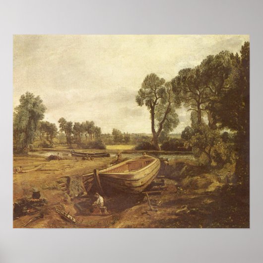 Boat building near Flatford Mill, John Constable Poster (Voorkant)