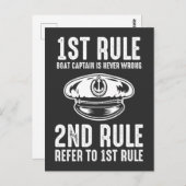 Boat Captain Funny Rules Fisherman Sailor Briefkaart (Voorkant / Achterkant)