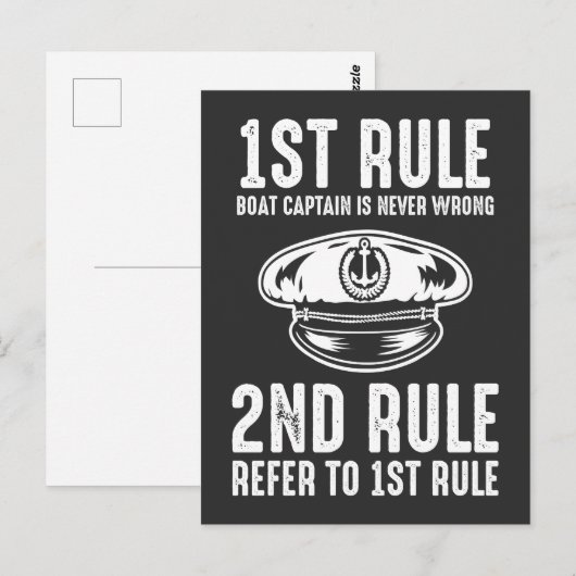 Boat Captain Funny Rules Fisherman Sailor Briefkaart (Voorkant / Achterkant)