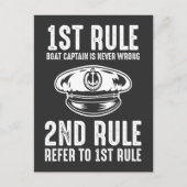Boat Captain Funny Rules Fisherman Sailor Briefkaart (Voorkant)
