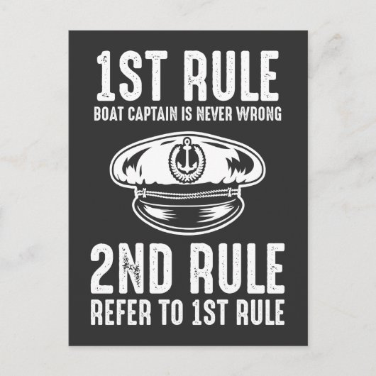 Boat Captain Funny Rules Fisherman Sailor Briefkaart (Voorkant)
