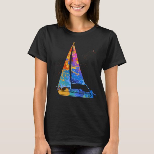 Boat Captain Graphic Sail Boat Motor Boat Captain T-shirt (Voorkant)