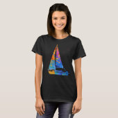 Boat Captain Graphic Sail Boat Motor Boat Captain T-shirt (Voorkant volledig)