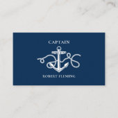 Boat Captain Nautical Anchor  Visitekaartje (Voorkant)