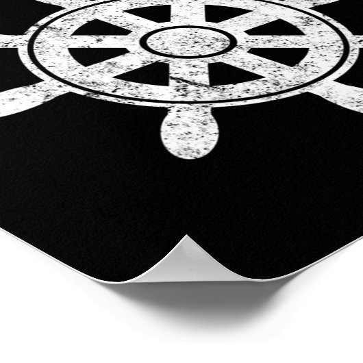 Boat Captain Wheel Sailboat Boating Sailor Gifts  Poster (Hoek)