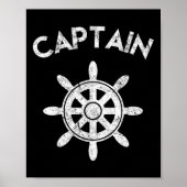 Boat Captain Wheel Sailboat Boating Sailor Gifts  Poster (Voorkant)