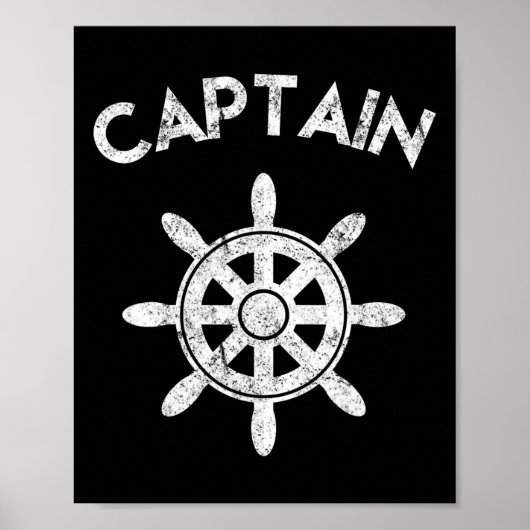 Boat Captain Wheel Sailboat Boating Sailor Gifts  Poster (Voorkant)