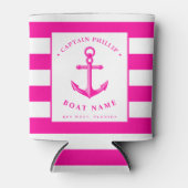 Boat Captain's Anchor Hot Pink Blikjeskoeler (Voorkant)