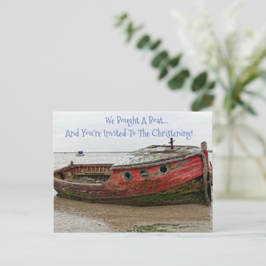 Boat Christening uitnodiging (Staand voorkant)