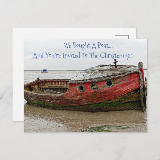 Boat Christening uitnodiging (Voorkant / Achterkant)