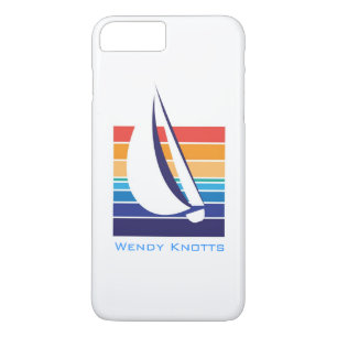 Boat Color Square_oceaan to sunset huts_personaliz iPhone 8/7 Plus Hoesje