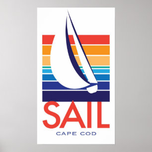 Boat Color Square_SAIL Cape Cod poster