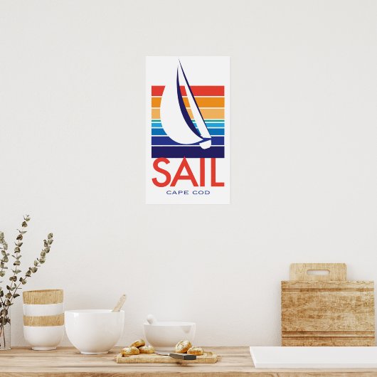 Boat Color Square_SAIL Cape Cod poster (Keuken)