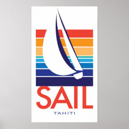 Boat Color Square_SAIL Tahiti poster