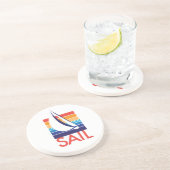 Boat Color Square_Sail Zandsteen Onderzetter (Zijkant)