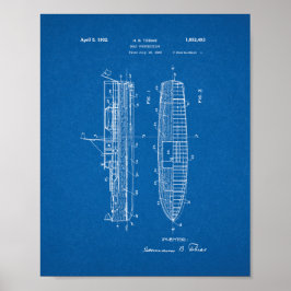 Boat Construction Patent - Blueprint Poster