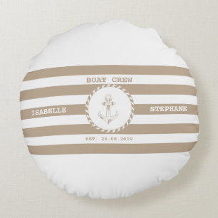 Boat Crew Brown Tyla Rond Kussen