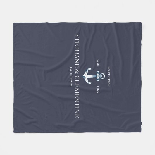 Boat crew for life fleece deken (Voorkant (Horizontaal))