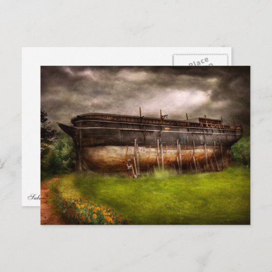 Boat - De bouw van de ark van Noah Briefkaart (Voorkant / Achterkant)