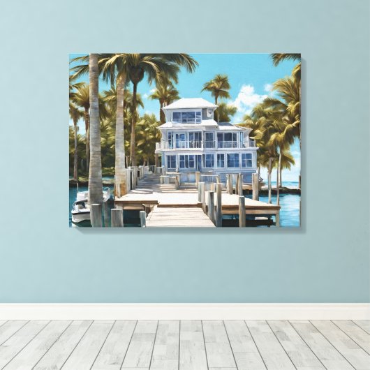 Boat Dock Canvas Print (Insitu (Houten vloer))
