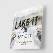 Boat Dock Lake it of laat hem los Vierkante Klok (Hoek)