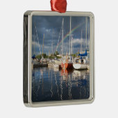Boat Dock op Marina Foto Metalen Ornament (Rechts)