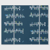 Boat Docks - Greens on Navy Cadeaupapier (Vlak)